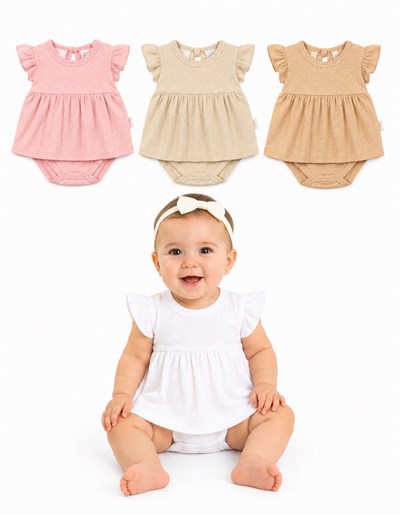 BODY VESTIDO VOLADO EN MANGA CLASICO. BABY CHEITO