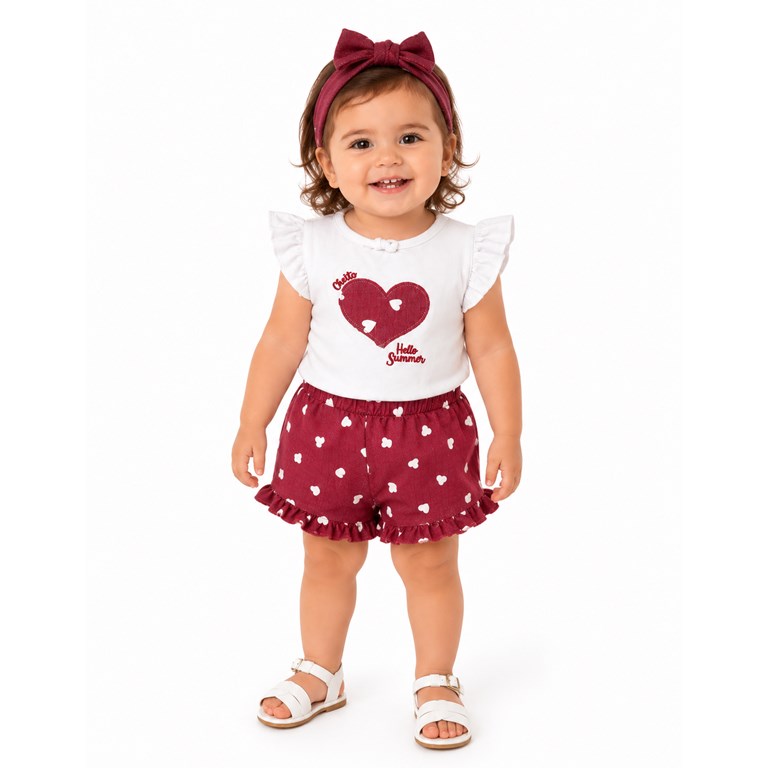 CONJUNTO PARA BEBE REMERA + SHORT. BABY CHEITO