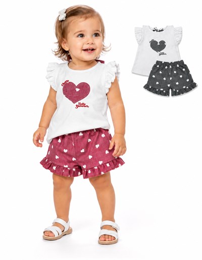 CONJUNTO PARA BEBE REMERA + SHORT. BABY CHEITO
