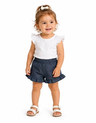 SHORT CON VOLADOS PARA BEBA. BABY CHEITO