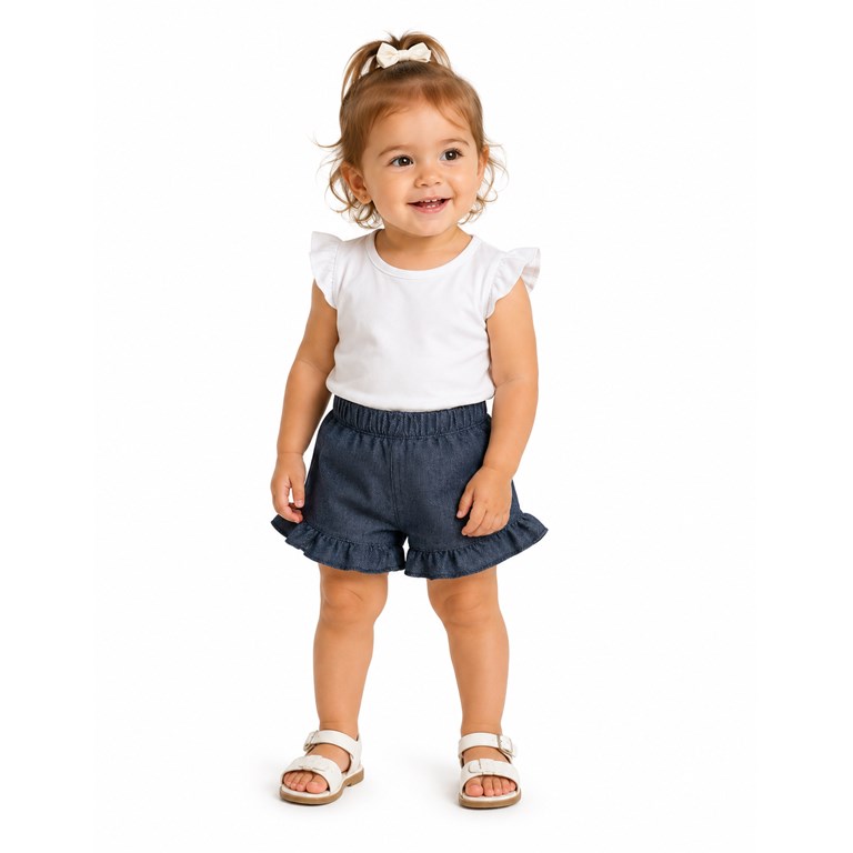 SHORT CON VOLADOS PARA BEBA. BABY CHEITO