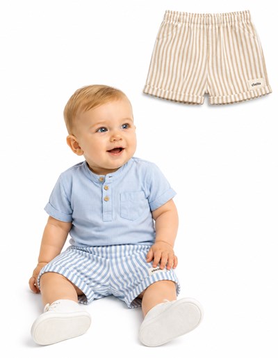 BERMUDA DE LINO RAYAS. BABY CHEITO