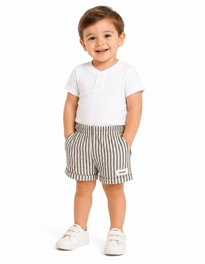 BERMUDA DE LINO PARA BEBE. BABY CHEITO