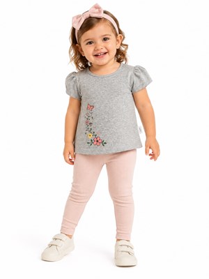 REMERA PARA BEBA MANGA CORTA  ESTAMPA FLORES. BABY CHEITO