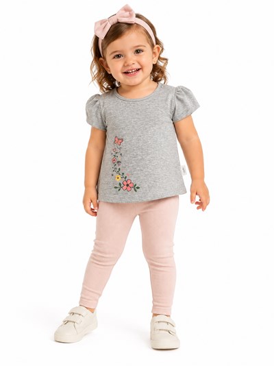 REMERA PARA BEBA MANGA CORTA  ESTAMPA FLORES. BABY CHEITO