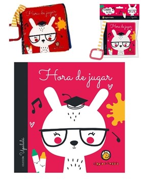 LIBRO DE TELA ESTAMPADO ANIMALITOS. GOTO DE HOJALATA. MED. 15 X 15 CM.