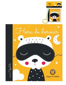 LIBRO DE TELA ESTAMPADO ANIMALITOS. GATO DE HOJALATA. MED 15 X 15 CM.