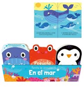 PACK DE 3 LIBROS ILUSTRADOS CON ANIMALES DEL MAR, INCLUYE CUENTOS CORTOS EN CADA UNO. GATO DE HOJALATA. MED. 8 X 12 CM.