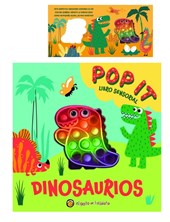 LIBRO SENSORIAL ILUSTRADO DINOSAURIOS Y COMBINADO POP IT.  GATO DE HOJALATA. MED. 18 X 18 CM.