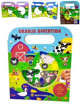 LIBRO ILUSTRADO ANIMALES DE LA GRANJA, TROQUELADO. GATO DE HOJALATA. MED. 18 X 21 CM.