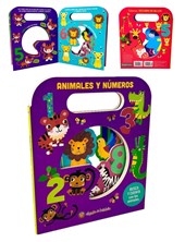 LIBRO ILUSTRADO ANIMALES Y NUMEROS, TROQUELADOS. GATO DE HOJALATA. MED 18 X 21 CM.