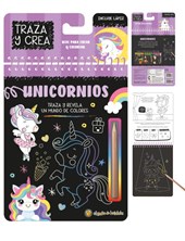 LIBRO UNICORNIOS , PARA CREAR Y COLOREAR FORMAS, CON LAPIZ DE MADERA QUE INCLUYE. GATO DE HOJALATA. MED. 15 X 19 CM.