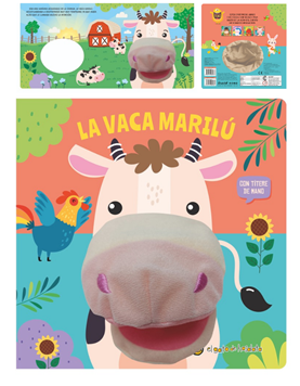 LIBRO CON TITERE , LA VACA MARILU. GATO DE HOJALATA. MED. 20 X 20 CM.