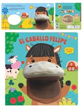 LIBRO CON TITERE, ELCABALLO FELIPE. GATO DE HOJALATA. MED. 20 X 20 CM.