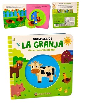 LIBRO CON ROMPECABEZAS DE ANIMALES DE LA GRANJA. GATO DE HOJALATA. MED. 15 X 15 CM