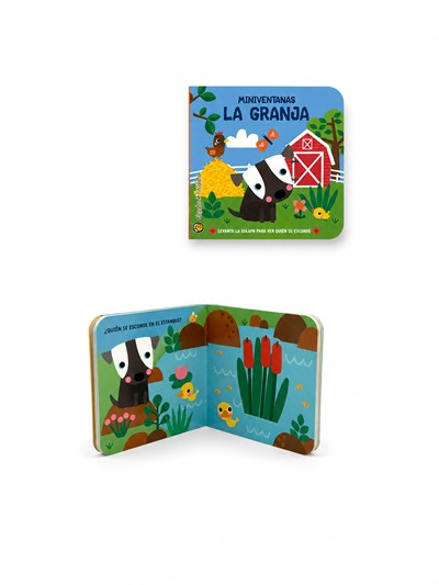 LIBRO MINIATURA. ANIMALITOS DE GRANJA . 9X9 CM. GATO DE HOJALATA
