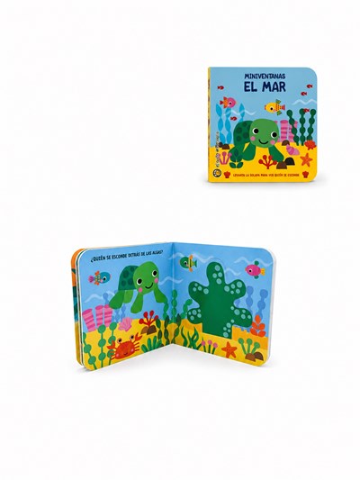 LIBRO MINIATURA.  ANIMALITOS DE MAR. 9X9 CM. GATO DE HOJALATA