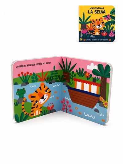 LIBRO MINIATURA. TIGRECITO EN LA SELVA. 9X9 CM. GATO DE HOJALATA