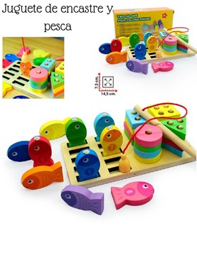 JUGUETE DE ENCASTRE Y PESCA 14.5X7.5 CM. PHI PHI TOYS