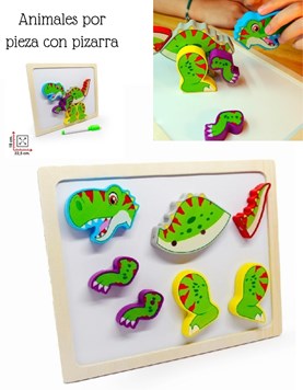 ANIMALES POR PIEZA CON PIZARRA 18X22.5 CM. PHI PHI TOYS