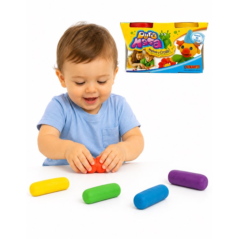 Juego de masas con 2 potes. Producto NO toxico 7X8X14 CM Duravit.