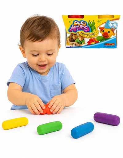 Juego de masas con 2 potes. Producto NO toxico 7X8X14 CM Duravit.