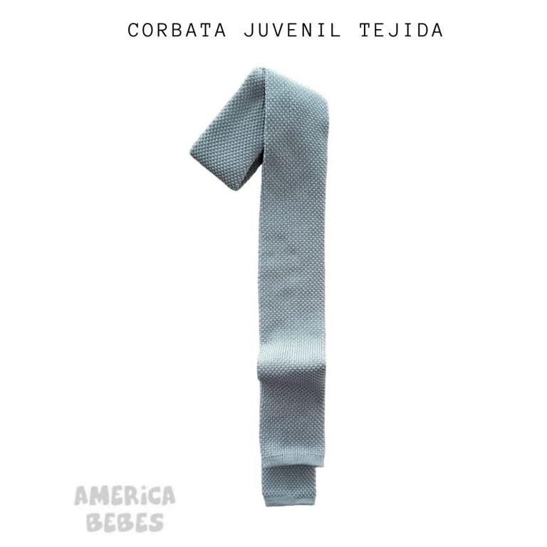 Corbata TEJIDA juvenil Gris