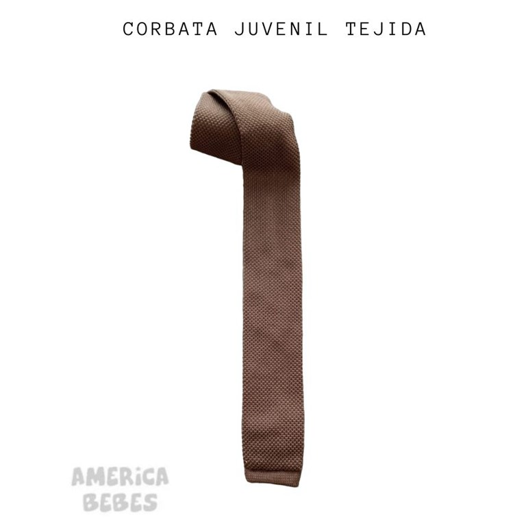 Corbata TEJIDA juvenil Marron