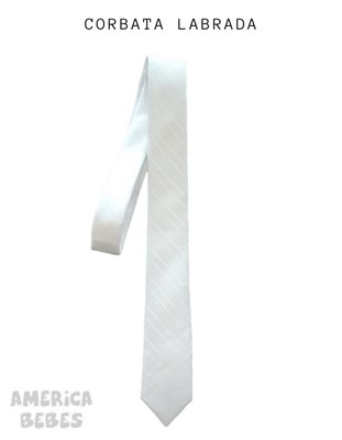 CORBATA LABRADA COLOR BLANCO. LOS MOTIVOS DEL LABRADO PUEDEN VARIAR.