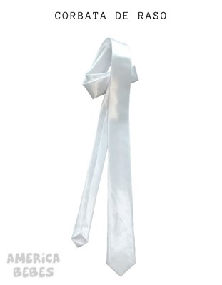 CORBATA RASO COLOR BLANCO LISO.