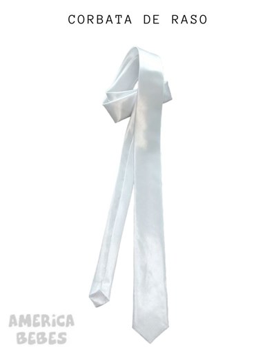 CORBATA RASO COLOR BLANCO LISO.