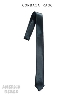 CORBATA RASO COLOR NEGRO LISO.  Largo: 1.20 m x 6 cm
