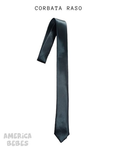 CORBATA RASO COLOR NEGRO LISO.  Largo: 1.20 m x 6 cm