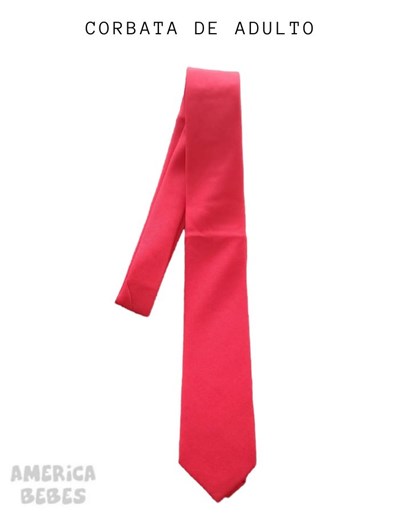 Corbata rojo secundaria adulto, largo 1.50 x  7 colegial.