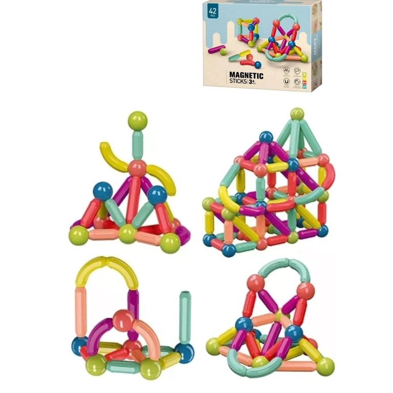 JUEGO MAGNETICO 42 PCS COLORES SURTIDOS