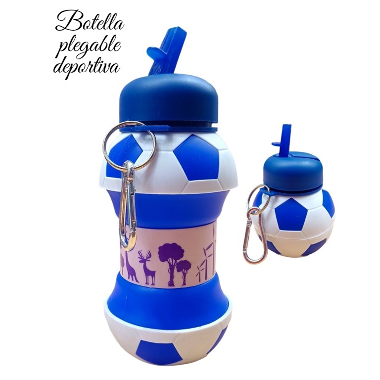 PROMO 40% OFF: AZUL BOTELLA PLEGABLE DEPORTIVA FORMA PELOTA
