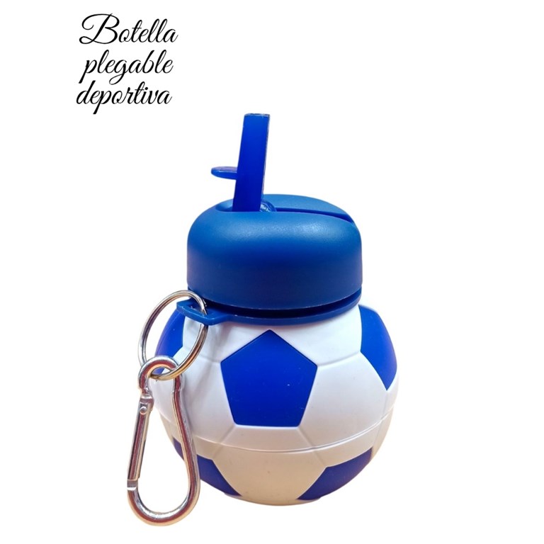 PROMO 40% OFF: AZUL BOTELLA PLEGABLE DEPORTIVA FORMA PELOTA