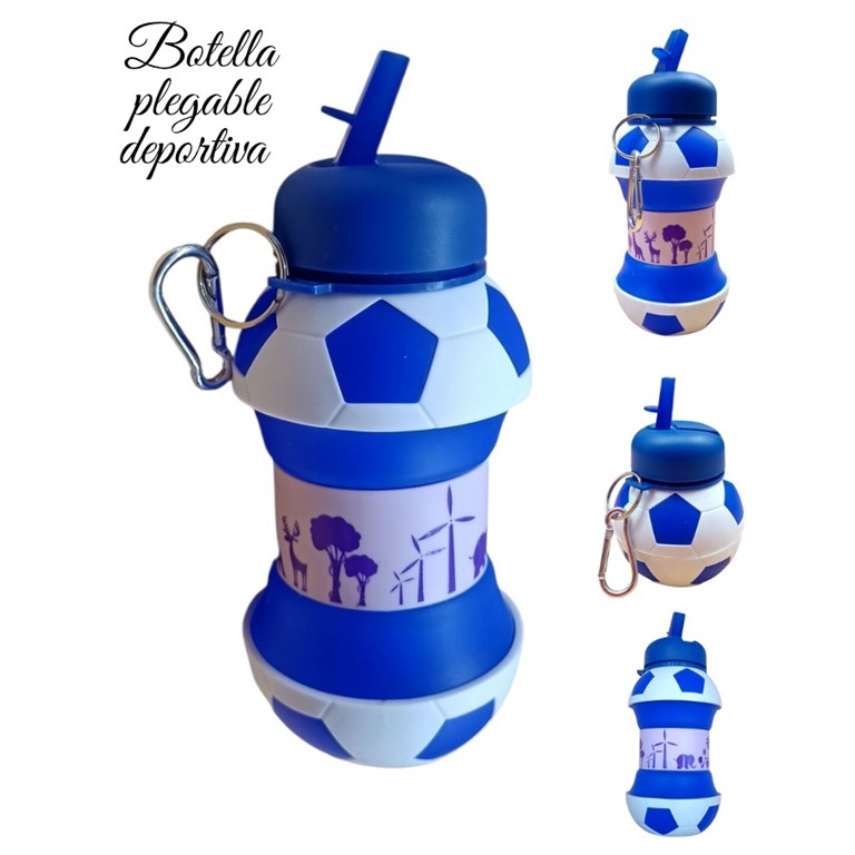 PROMO 40% OFF: AZUL BOTELLA PLEGABLE DEPORTIVA FORMA PELOTA