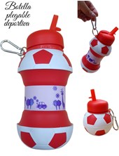 PROMO 40% OFF: BOTELLA SILICONA VASO PLEGABLE DEPORTIVA FORMA PELOTA