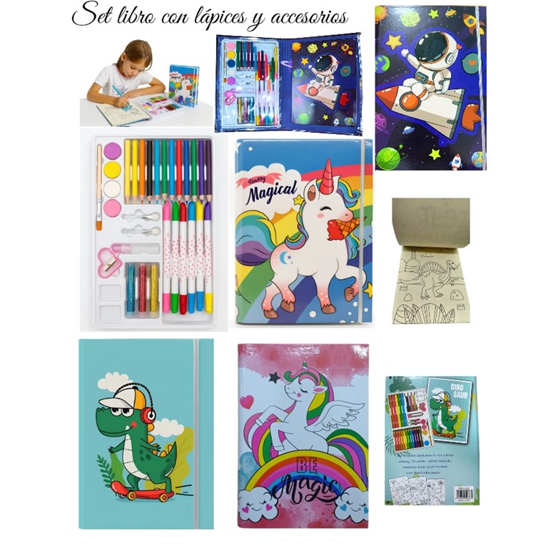 SET DE LIBRO DE COLORES CON LAPICES