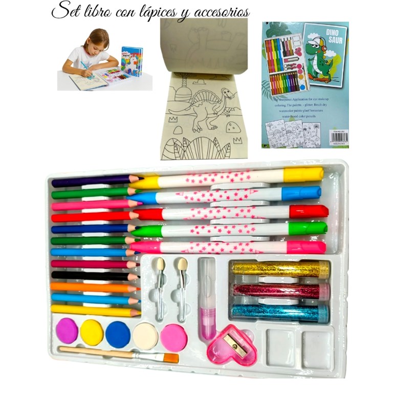SET DE LIBRO DE COLORES CON LAPICES
