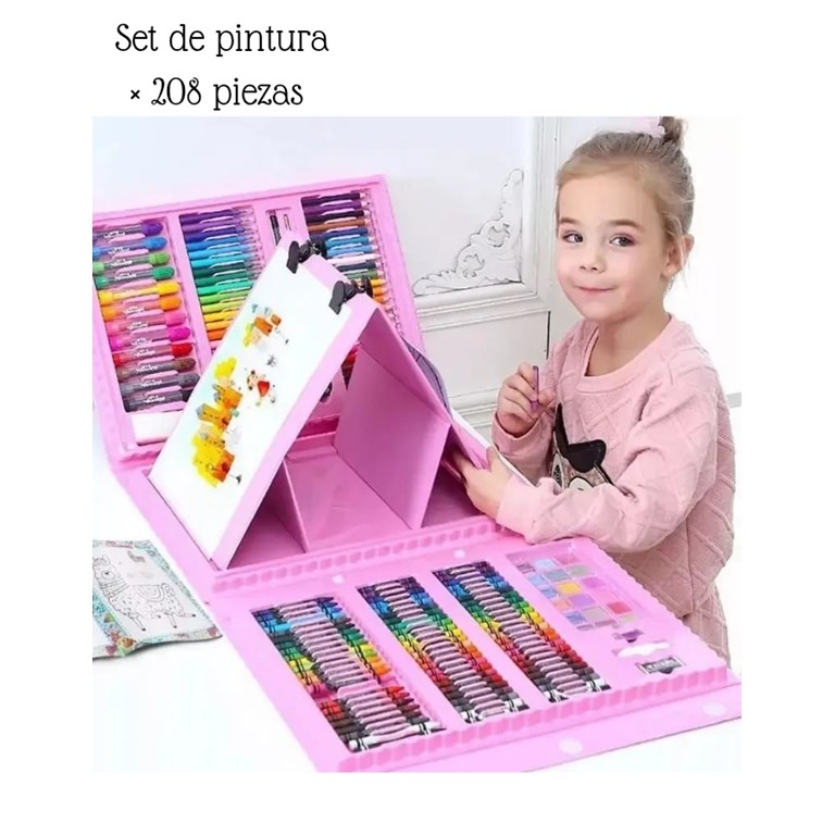 AAL-202 SET DE PINTURA X 208 PIEZAS EN ESTUCHE. CONTIENE LAPICES DE COLORES, ACUAELAS, PAPEL, CLIPS Y LAPIZ.