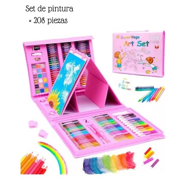 AAL-202 SET DE PINTURA X 208 PIEZAS EN ESTUCHE. CONTIENE LAPICES DE COLORES, ACUAELAS, PAPEL, CLIPS Y LAPIZ.