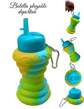 PROMO 40% OFF: VERDE BOTELLA SILICONA PLEGABLE DEPORTIVA FORMA DONA