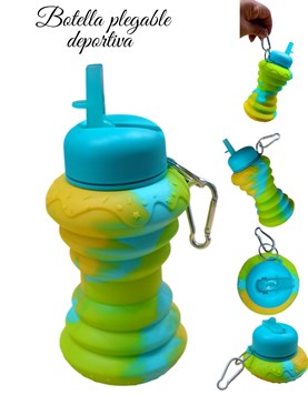 PROMO 40% OFF: VERDE BOTELLA SILICONA PLEGABLE DEPORTIVA FORMA DONA