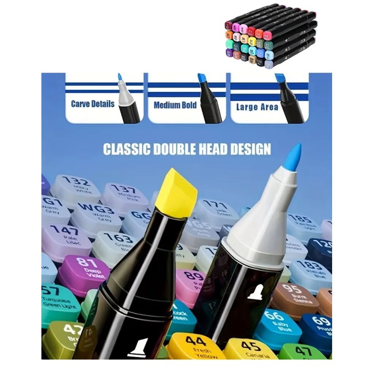 MARCADORES DOBLE PUNTA X 24 UNIDADES EN ESTUCHE CON CIERRE