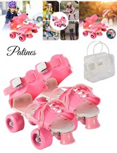 PATIN INFANTIL DE 4 RUEDAS ajuste con hebilla, freno delantero, ruedas PVC. Extensible talle 23 al 32