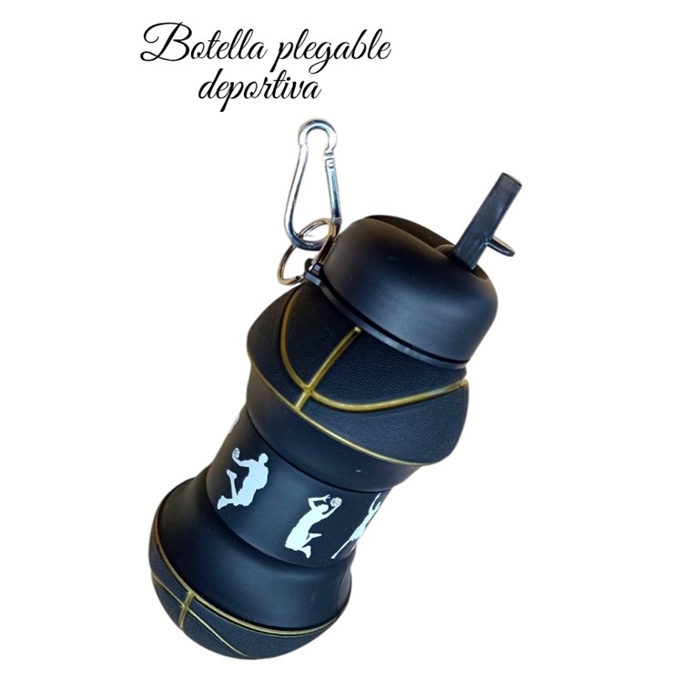 PROMO 40% OFF: NEGRO BOTELLA PLEGABLE DEPORTIVA FORMA DE PELOTA