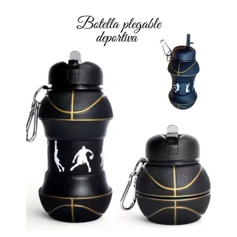 PROMO 40% OFF: NEGRO BOTELLA PLEGABLE DEPORTIVA FORMA DE PELOTA