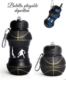 PROMO 40% OFF: NEGRO BOTELLA SILICONA VASO PLEGABLE DEPORTIVA FORMA DE PELOTA